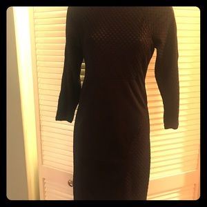 Black mesh fitted dress